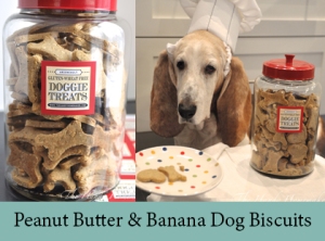 PEANUT BUTTER AND BANANA DOG BISCUITS
